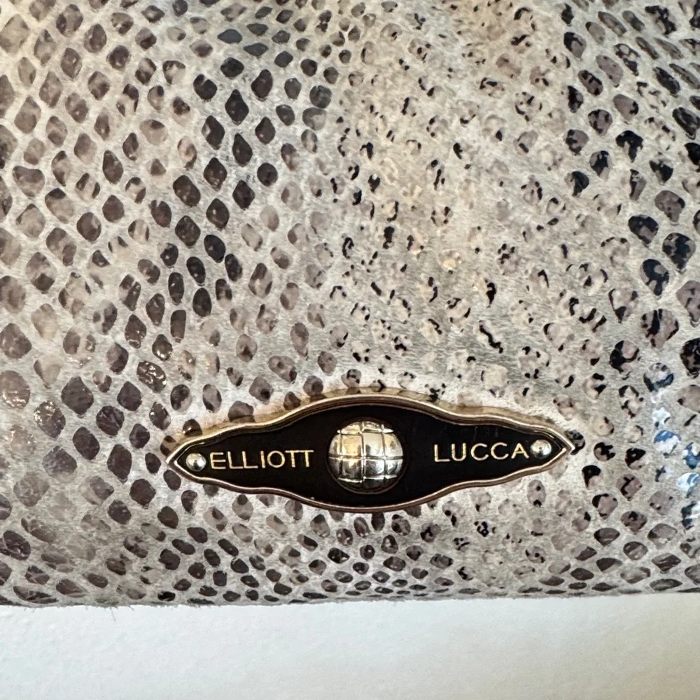 Elliott Lucca Snakeskin Pattern Leather Shoulder Bag - Picture 4 of 15